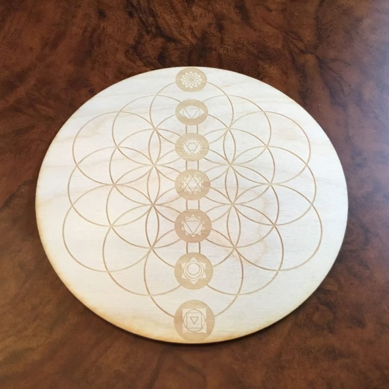 Flower of Life Chakras Crystal Grid Board