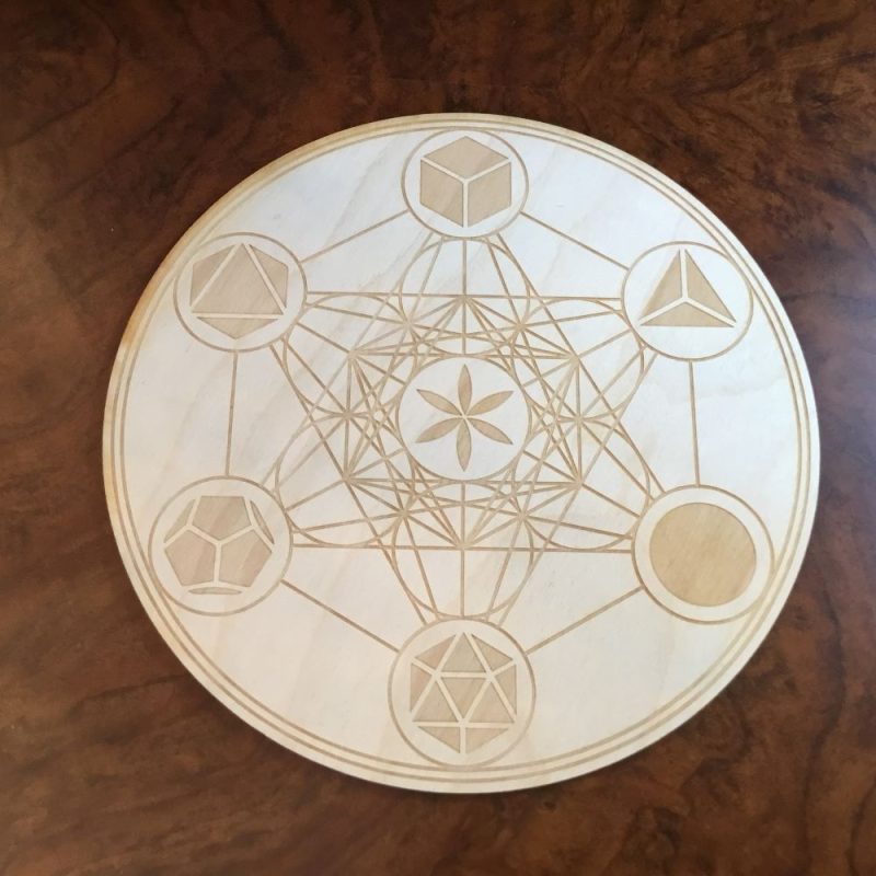 Metatron Cube Platonic Solids Crystal Grid Board