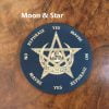Moon & Star Celtic Pentagram Pendulum Board Black 4-inches