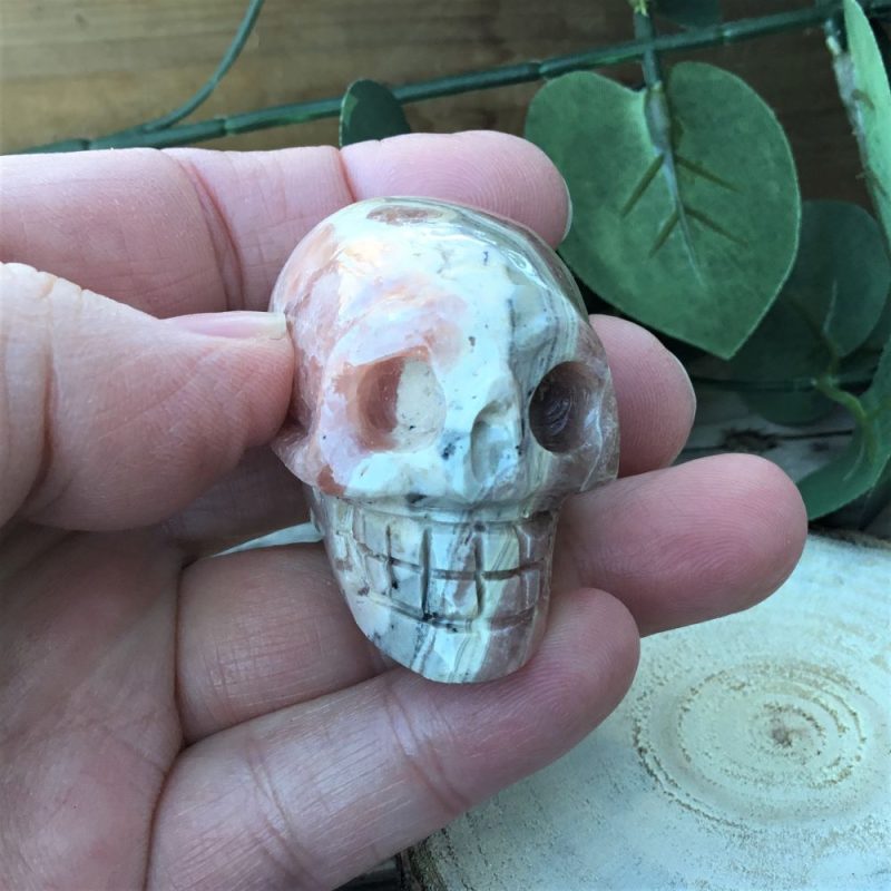 Rhodochrosite Skull