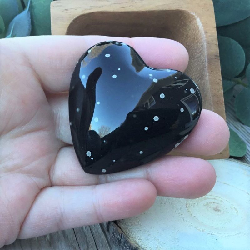 Snowflake Obsidian Heart
