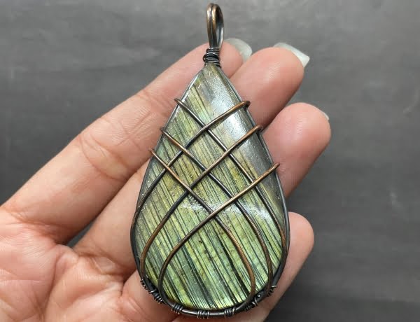Adornment Copper Wrap Labrodorite Pendant